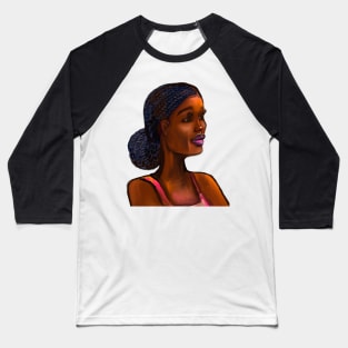 Afro queen III - Mahagony brown skin girl with braided,  black African woman Baseball T-Shirt